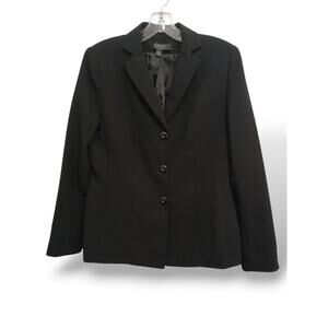 Kasper Separates Suit Jacket Blazer 6 Black Classic 3 Button Office Work HR Pro